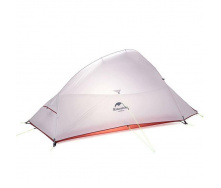 Палатка одноместная с футпринтом Naturehike Cloud Up 1 Updated NH18T010-T 20D 295x110x100 см Серо-красный (2328455603)