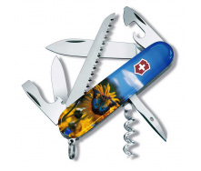 Складной нож Victorinox Camper Ukraine 91 мм 14 функций Подсолнечники и бабочка (1.3613.7_T3200pw)