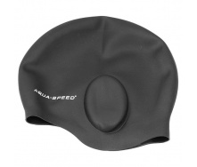 Шапочка для плавания Aqua Speed Ear Черная (as002)