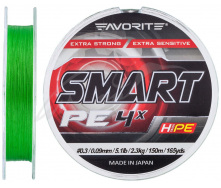 Шнур Favorite Smart PE 4x 150м Салатовый 3.0/0.296мм 15.5кг 34lb (1693-10-30)
