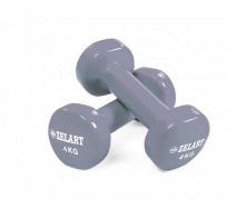 Гантели для фитнеса с виниловым покрытием Zelart Beauty (2x4кг) TA-5225-4 Grey (SKL0343)