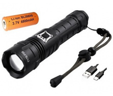 Ручной фонарь Police BL-717B-P99 zoom Type-C Power bank 26650 3хААА 5 режимов