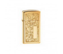 Бензиновая зажигалка Zippo Slim Venetian узкая Золотистая (1652B)