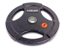 Блины диски обрезиненные Zelart Z-HIT TA-5160-15 15кг Черный