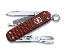Складной нож Victorinox Classic SD Precious Alox Hazel Brown 58 мм 5 функций Коричневый рифленый (0.6221.4011G)