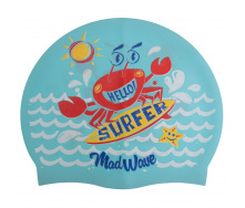 Шапочка для плавания детская MadWave Junior SURFER M057912 Голубой