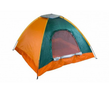 Палатка туристическая 4-х местная Camp Tent 2х2х1.5м кемпинговая с москитной сеткой Зеленый с оранжевым
