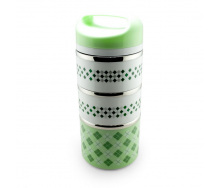 Ланч бокс Unique UN-1522 секционный разборной 1.2L White-Green (3_02913)