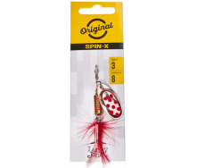 Блесна вращающаяся с бородкой LJ SPIN X ROUND 03 весом 8 г (цв.CR)