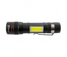 Фонарь ручной встроенный аккумулятор X-Balog BL-520-T6 ХРЕ + COB mircoUSB zoom Черный