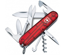 Швейцарский складной нож Victorinox Climber 91 мм 14 функций Красный полупрозрачный в блистере (1.3703.TB1)