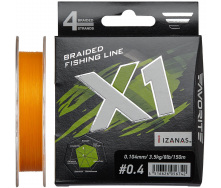Шнур Favorite X1 PE 4x 150m #0.4/0.104mm 8lb/3.5kg Оранжевый (1013-1693.11.16)