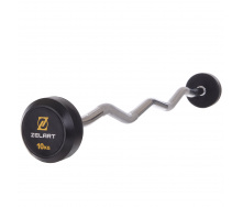 Штанга фиксированная изогнутая обрезиненная Zelart Rubber Coated Barbell TA-2687-10 10кг
