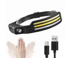 Налобный сенсорный фонарь светодиодный ленточный XBalog XB-XPE-3COB USB Type-C