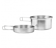 Набор посуды из нержавеющей стали Terra Incognita Pot Pan Set M для 2х человек 1.4/0.6 л Серый (TI-PotPanM)