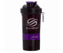 Шейкер 3-х камерный для спортивного питания SMART SHAKER SIGN JAY CUTLER 6020027 600мл Черный-Фиолетовый
