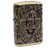 Зажигалка бензиновая Zippo Armor St. Benedict Antique Brass (29719)