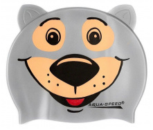 Шапочка для плавания Aqua Speed Zoo Bear Серый One Size (1000-115-bear)