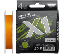 Шнур Favorite X1 PE 4x 150m #0.5/0.117mm 9lb/4.1kg Оранжевый (1013-1693.11.17)