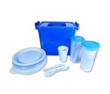 Набор посуды Plastic's Craft Пикник ЛЮКС на 6 персон Синий 2000182397149