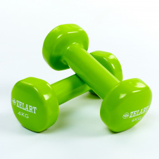Фото - Гантели planeta-sport для фитнеса с виниловым покрытием Zelart Beauty 2 x 4 кг TA-5225-4 Салатовый Гантели planeta-sport для фитнеса с виниловым покрытием Zelart Beauty 2 x 4 кг TA-5225-4 Салатовый