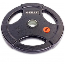 Блины диски обрезиненные Zelart Z-HIT TA-5160-15 15кг Черный