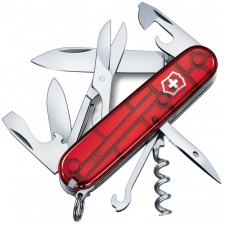 Швейцарский складной нож Victorinox Climber 91 мм 14 функций Красный полупрозрачный в блистере (1.3703.TB1)