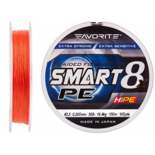 Шнур Favorite Smart PE 8x 150м #2.5/0.265mm 30lb/16.4kg Красный (1013-1693.10.86)