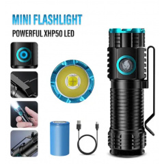 Фонарь ручной аккумуляторный с прищепкой Rablex RB901 Li-ion 16340 Zoom Type-C 1000 Lumens Киев