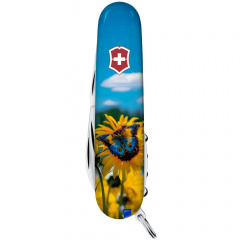 Складной нож Victorinox Camper Ukraine 91 мм 14 функций Подсолнечники и бабочка (1.3613.7_T3200pw) Нововолинськ