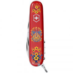 Складной нож Victorinox Camper Ukraine 91 мм 13 функций Украинские мотивы Красный (1.3613_T1370u) Березнеговатое