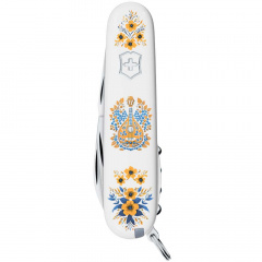 Складной нож Victorinox Spartan Ukraine 91 мм 12 функций Украинские мотивы Белый (1.3603.7_T1370u) Мукачево