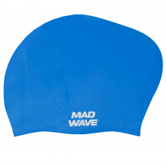 Шапочка для плавания силиконовая на длинные волосы для взрослых MadWave LONG HAIR M051101 Синий Київ