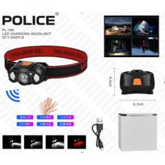 Налобный фонарь аккумуляторный Police YEMAO PL 186 LL-6621 с сенсором холодный/красный свет type-c Черный (30151414) Южноукраїнськ
