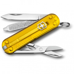 Складной нож Victorinox Classic 58 мм 7 функций Желтый полупрозрачный (0.6223.T81G) Доманёвка