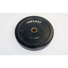 Бамперные диски для кроссфита Zelart Z-TOP ТА-5125-20 20кг Черный Запоріжжя