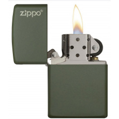 Зажигалка бензиновая Zippo Green Matte Logo (221ZL) Доманёвка
