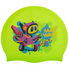 Шапочка для плавания детская MadWave Junior MAD BOT M057915 Зеленый Мелітополь