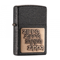 Зажигалка ZIPPO Brass Emblem Black Crackle (362) Городок