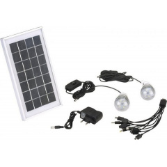 Портативная система освещения Yajia YJ-1902T Фонарь + 2 LED лампы + солнечная панель 5500 mAh Южноукраинск