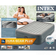 Надувная кровать Двухспальная Intex 64126-2, 152 х 203 х 46, встроенный электрический насос, подушки Королево
