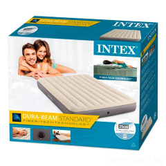 Надувной матрас Двухместный Intex 64103 152 х 203 х 25 см Бежевый (hub_jxrz8o) Київ
