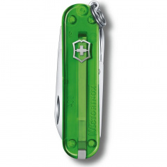 Складной нож Victorinox Classic 58 мм 7 функций Зеленый полупрозрачный (0.6223.T41G) Дзензелевка