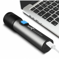 Фонарик ручной портативный RIAS K31 аккумуляторный USB Grey (3_02949) Переяслав-Хмельницький