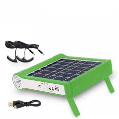 Портативная зарядная станция на солнечной батарее Solar Power с фонарём и лампами Power Bank 3000 mAh Green Киев