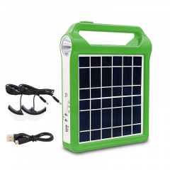 Портативная зарядная станция на солнечной батарее Solar Power с фонарём и лампами Power Bank 3000 mAh Green Киев