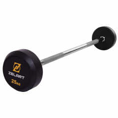 Штанга фиксированная прямая обрезиненная Zelart Rubber Coated Barbell TA-2685-25 25кг Біла Церква