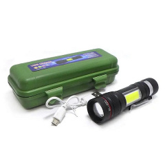 Фонарь ручной встроенный аккумулятор X-Balog BL-520-T6 ХРЕ + COB mircoUSB zoom Черный Николаев