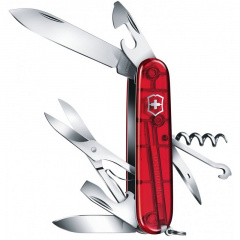 Швейцарский складной нож Victorinox Climber 91 мм 14 функций Красный полупрозрачный в блистере (1.3703.TB1) Надвірна