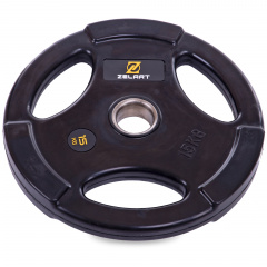 Блины (диски) обрезиненные Zelart TA-2673-15 15кг 51 мм Черный Житомир